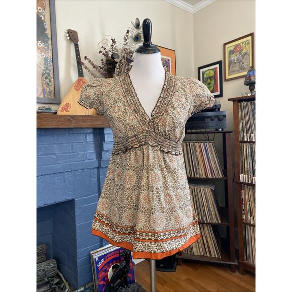 Studio Y Tops - NEW Vintage Studio Y Babydoll Y2k Women L Sleeveless Top Boho Deep V Neck NOS